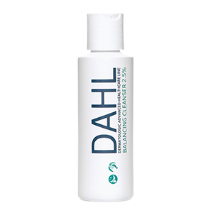 Balancing Cleanser Ansiktstvätt för fet hy från DAHL Skincare i vit plastflaska med tryck-kork