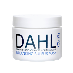 Balancing Sulfur Mask Ansiktsmask för fet hy från DAHL Skincare i vit plastburk med skruv-lock